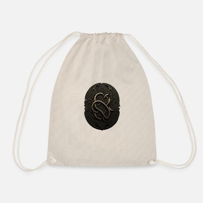 Maya Schwarz-Gold-Monogramm - Turnbeutel - Natur