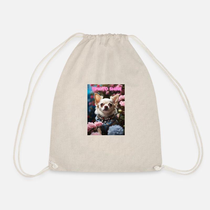 Chihuahua Time To Shine - Drawstring Bag - nature
