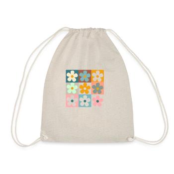 Retro Daisy Flowers - Drawstring Bag - nature - Front