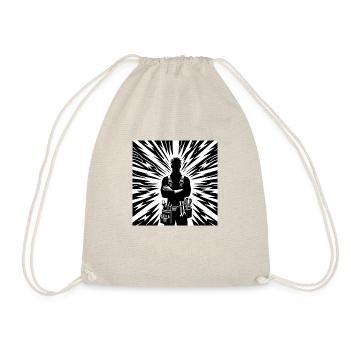 Electrician Superhero silhouette with lightning - Drawstring Bag - nature - Front