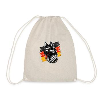 Deutscher Schäferhund mit Deutschlandfahne - Turnbeutel - Natur - Vorne