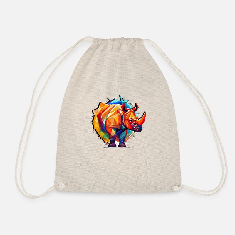 Abstraktes Nashorn-Design - Turnbeutel - Natur