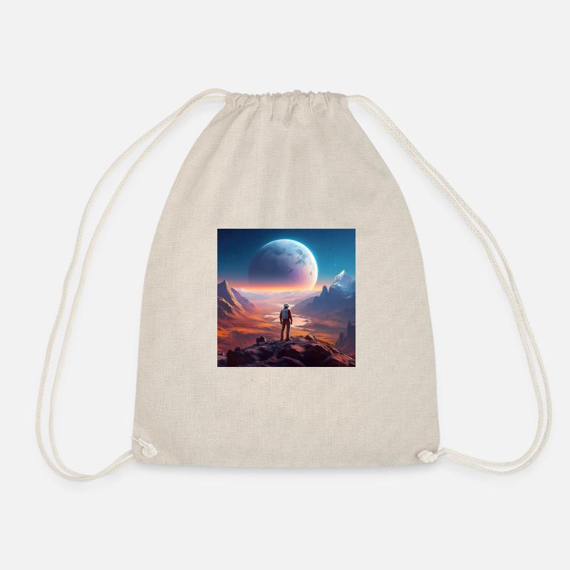 Pluto and its rising Moon Charon - Drawstring Bag - nature