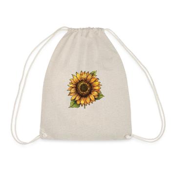 Sonnenblume auf Blättern - Turnbeutel - Natur - Vorne