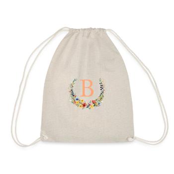 B Monogram Floral, Couronne florale, Personnalisable - Sac de sport léger - nature - Devant