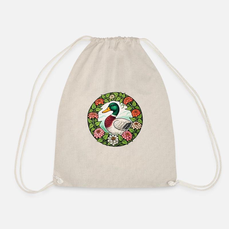 Retro Ente - Turnbeutel - Natur