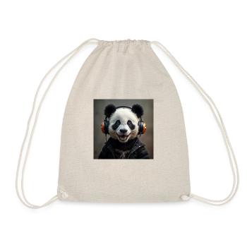 Panda souriant écoutant de la musique - Sac de sport léger - nature - Devant