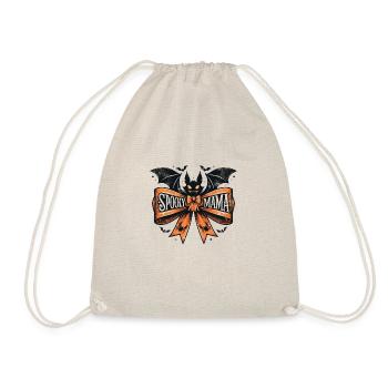 Spooky Mom Halloween Bat with Bow - Drawstring Bag - nature - Front