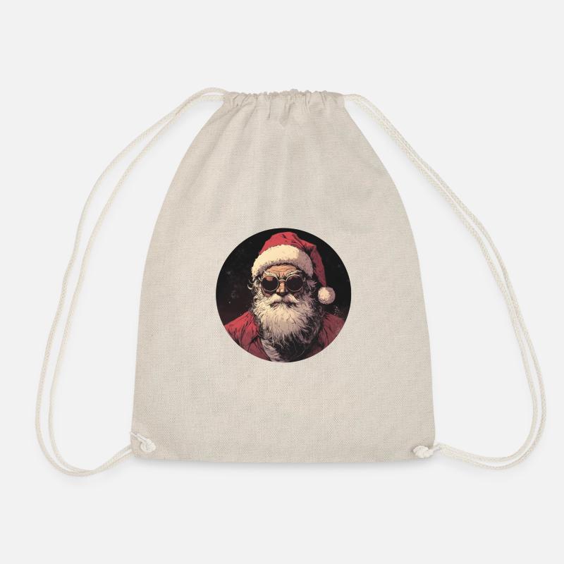 Cool Santa: Christmas with style and attitude! - Drawstring Bag - nature