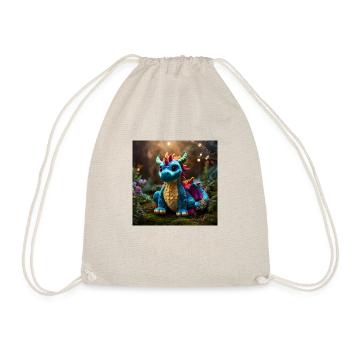 Cute colorful magic dragon in fantasy world - Drawstring Bag - nature - Front