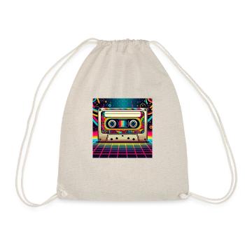 Retro cassette vibes - Drawstring Bag - nature - Front