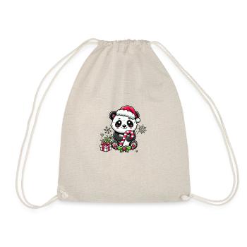 Niedlicher Weihnachtspanda Weihnachten Panda - Turnbeutel - Natur - Vorne