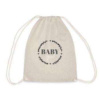 baby girl - Kreis verspielt (Herzen und Blätter) - Turnbeutel - Natur - Vorne