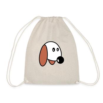Dog Face Small Happy Pet Head Cute - Drawstring Bag - nature - Front