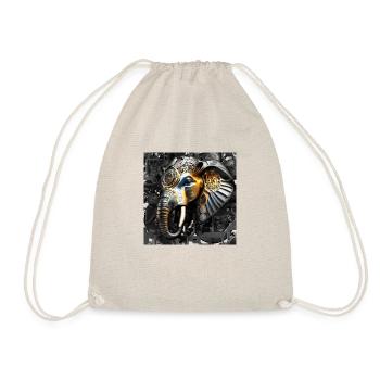 Steampunk Retro Style Elefant - Turnbeutel - Natur - Vorne