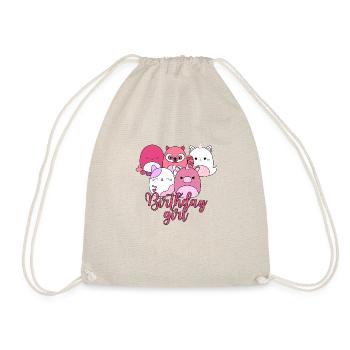 Cute Squishmallow Birthday Girl - Drawstring Bag - nature - Front