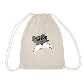 Souris grosse saucisse manger faim saucisse grillades - Sac de sport léger - nature - Devant