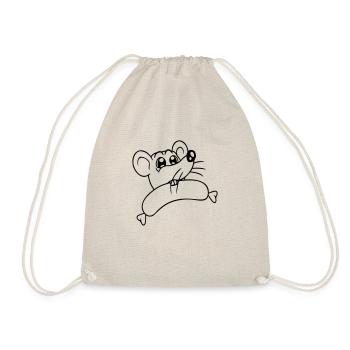 Souris grosse saucisse manger faim saucisse grillades - Sac de sport léger - nature - Devant