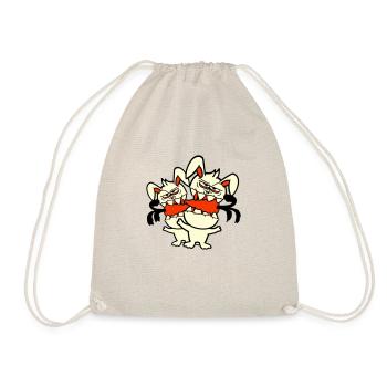 2 Bunnies Monster Friends Eat Carrots Carrots - Drawstring Bag - nature - Front