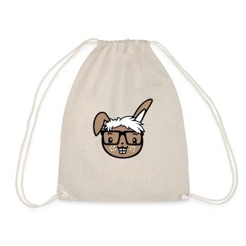 Bunny Nerd Geek Horn-rimmed Glasses Smart Freak Intelligent - Drawstring Bag - nature - Front