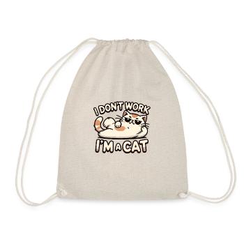 Je ne travaille pas, je suis un chat 😼✨ - Sac de sport léger - nature - Devant