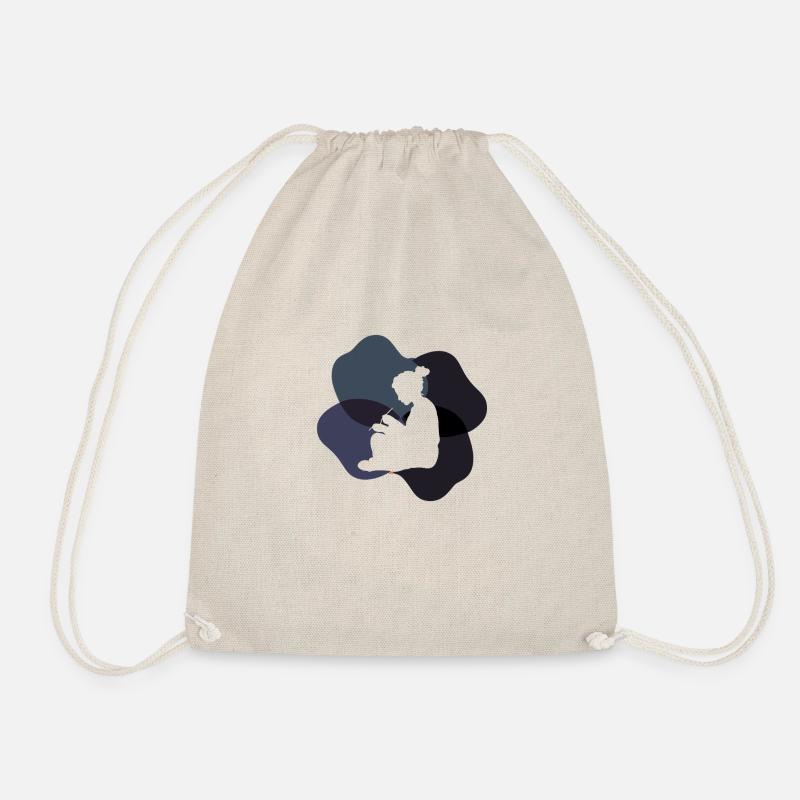 Yarn handmade - Drawstring Bag - nature