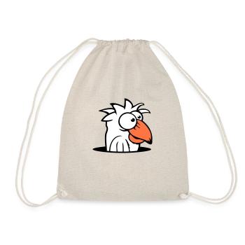 Bird Bottom Hole Funny Goofy Silly Confused Fun - Drawstring Bag - nature - Front