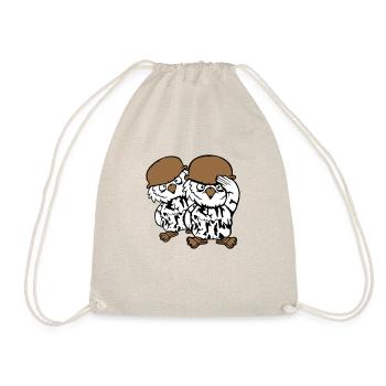 2 Owls Soldier Military War Helmet Army Two Team - Drawstring Bag - nature - Front