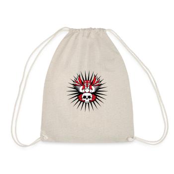 Owl Eagle Owl Cool Skull Skull Halloween Tattoo - Drawstring Bag - nature - Front