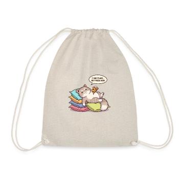 Chat paresseux avec pizza - Sac de sport léger - nature - Devant