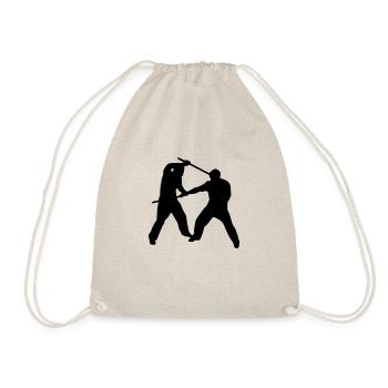 Stickfight Silhouette - Turnbeutel - Natur - Vorne