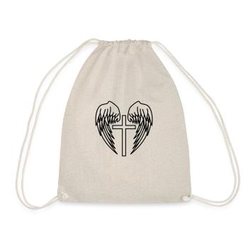 Holy Cross Jesus Christ Wings Angel Heaven - Drawstring Bag - nature - Front