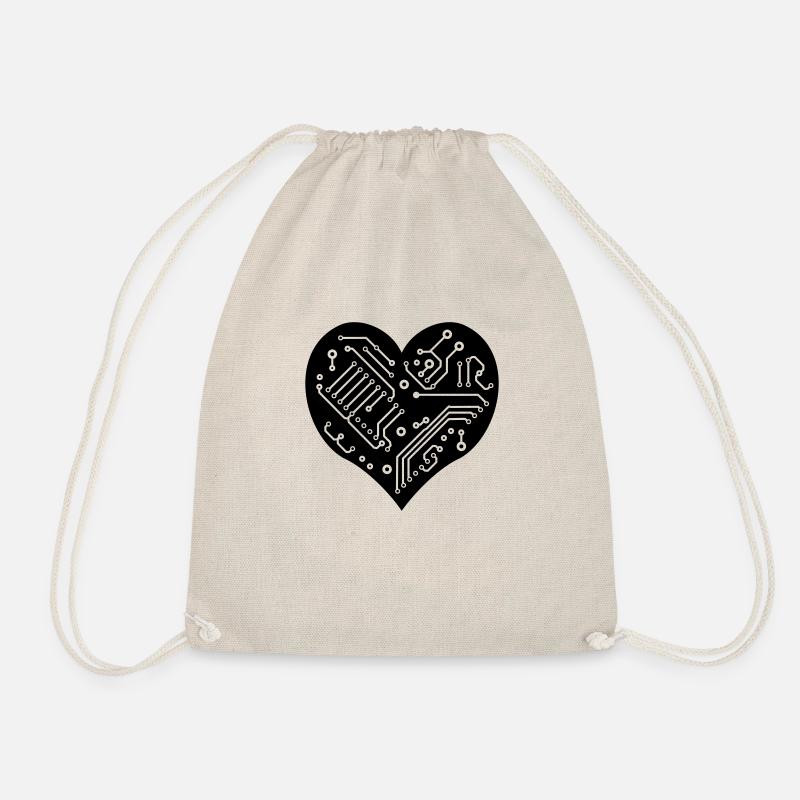 Technology Heart - Drawstring Bag - nature