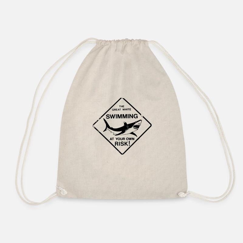 White Shark Great White - Drawstring Bag - nature