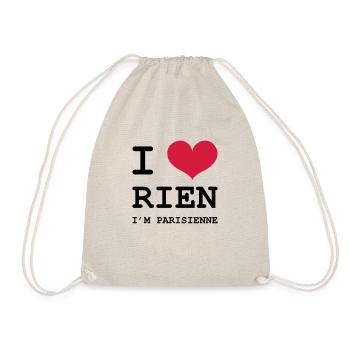 I Love Paris I'm Nothing - Drawstring Bag - nature - Front