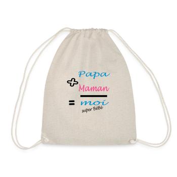 Papa + Maman = MOI super bébé - Turnbeutel - Natur - Vorne