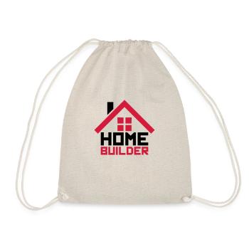 eigenheim home builder haus bauen gebaeude logo de - Turnbeutel - Natur - Vorne