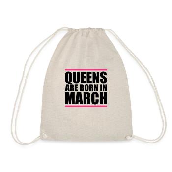 queens born in march design - Turnbeutel - Natur - Vorne