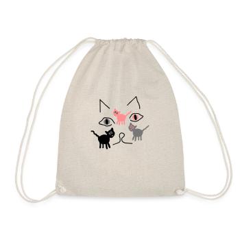 three cats fantasy - Drawstring Bag - nature - Front