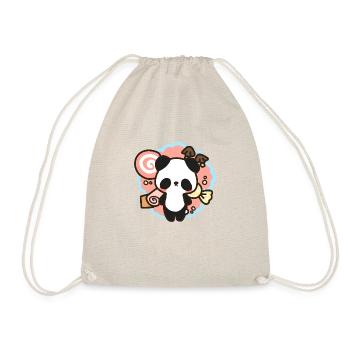 kawaii panda - lots of candy & sweets - Turnbeutel - Natur - Vorne