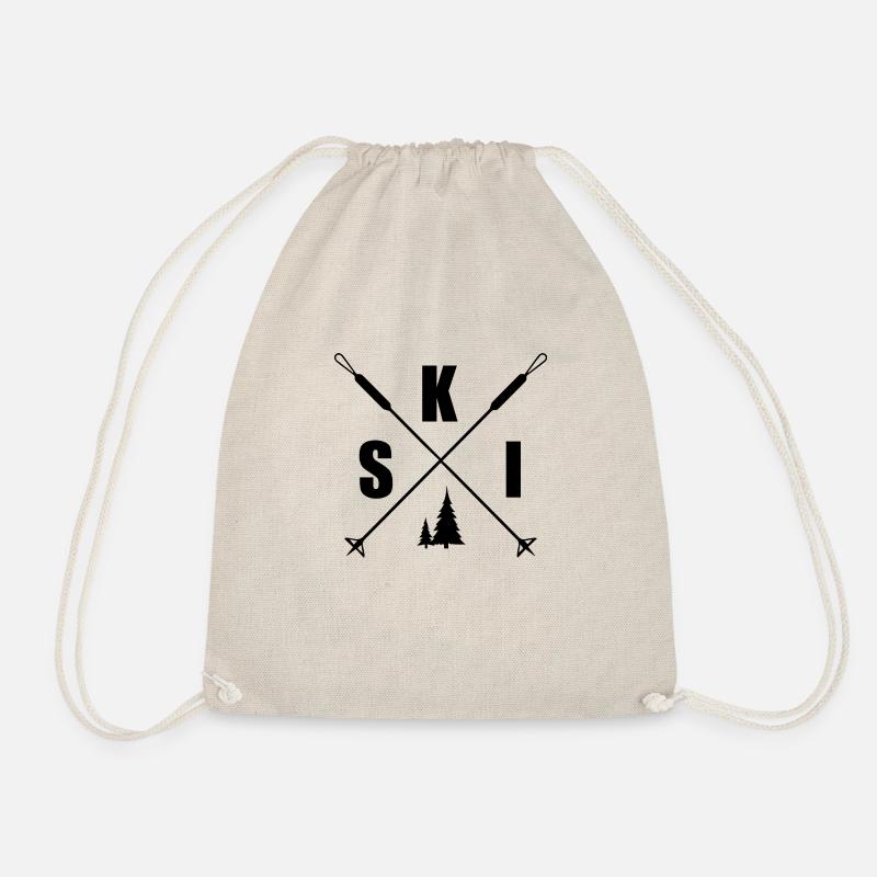 Skiing Skiing Ski motif for skiers - Drawstring Bag - nature