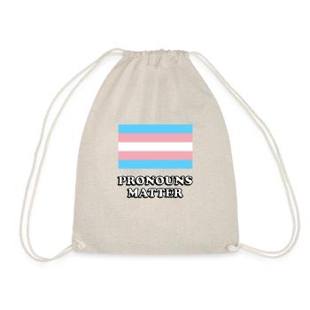 Pronomen sind wichtig Trans-Flagge - Turnbeutel - Natur - Vorne