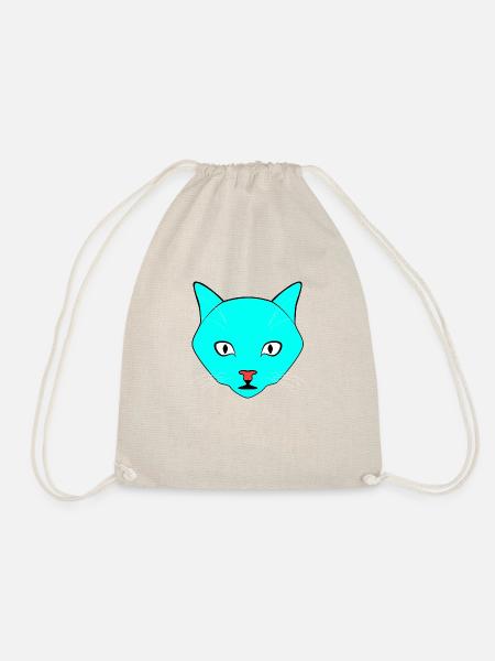 Katze Türkis - Turnbeutel - Natur