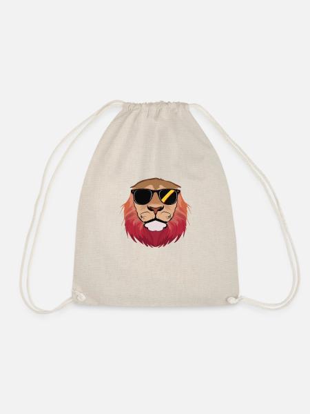 Löwe Gesicht mit Sonnenbrille Illustration - Turnbeutel - Natur