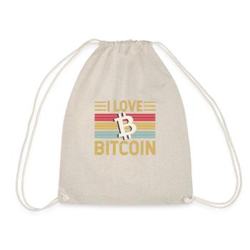 I love bitcoin - Drawstring Bag - nature - Front
