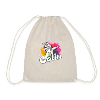 COLIN - Beautiful Boy Name with Cool Unicorn - Drawstring Bag - nature - Front