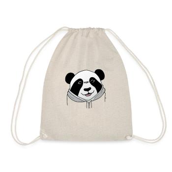 Süßer Panda Kawaii Cartoon Bär Liebe 6 - Turnbeutel - Natur - Vorne