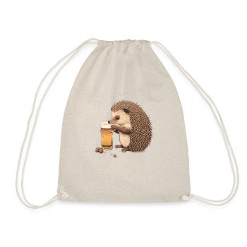Hérisson mignon avec de la bière - Sac de sport léger - nature - Devant