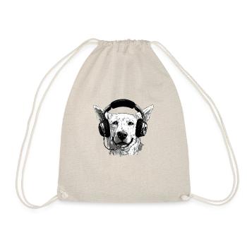 Jack the audiophile dog - Drawstring Bag - nature - Front