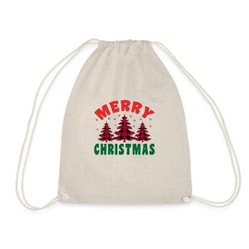 Weihnachtliches Merry Christmas Design - Turnbeutel - Natur - Vorne